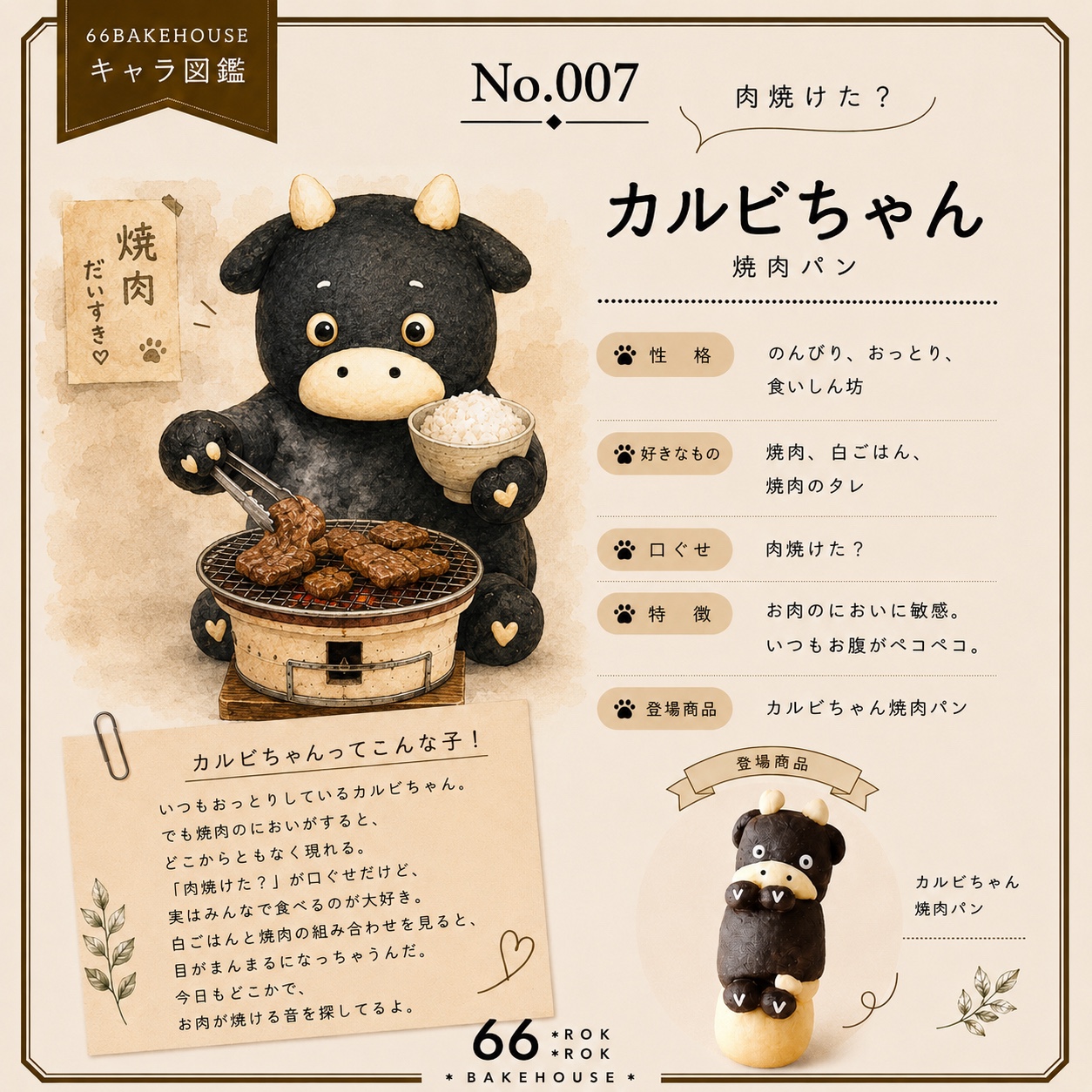 キャラ図鑑 No.007 カルビちゃん